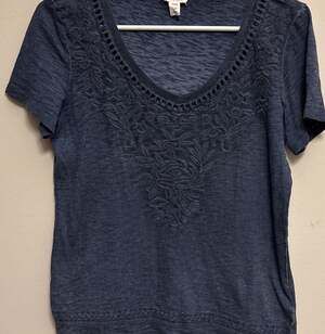 Women’s cotton T-shirt washed navy